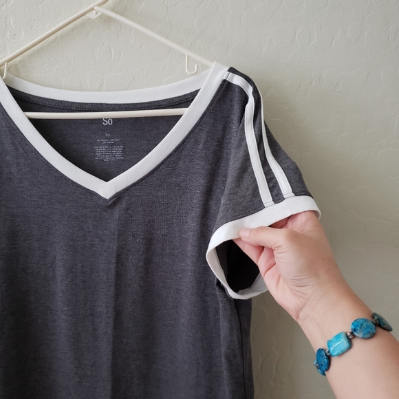 SO Striped Sleeve Tshirt - Picture 2 of 5